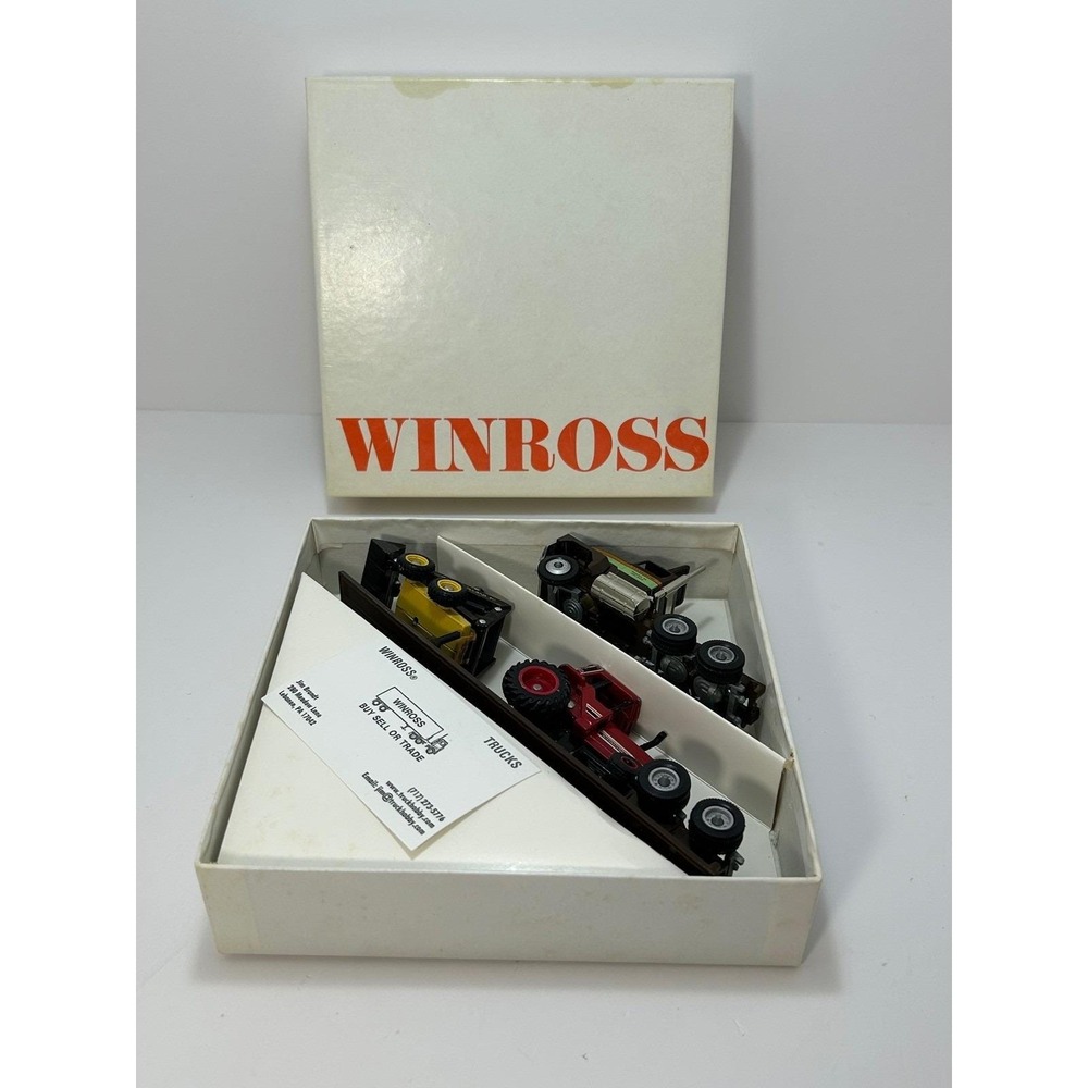 WINROSS Diecast Trucks Tractor Skid Steer Trailer‎ Set Brown Red Yellow